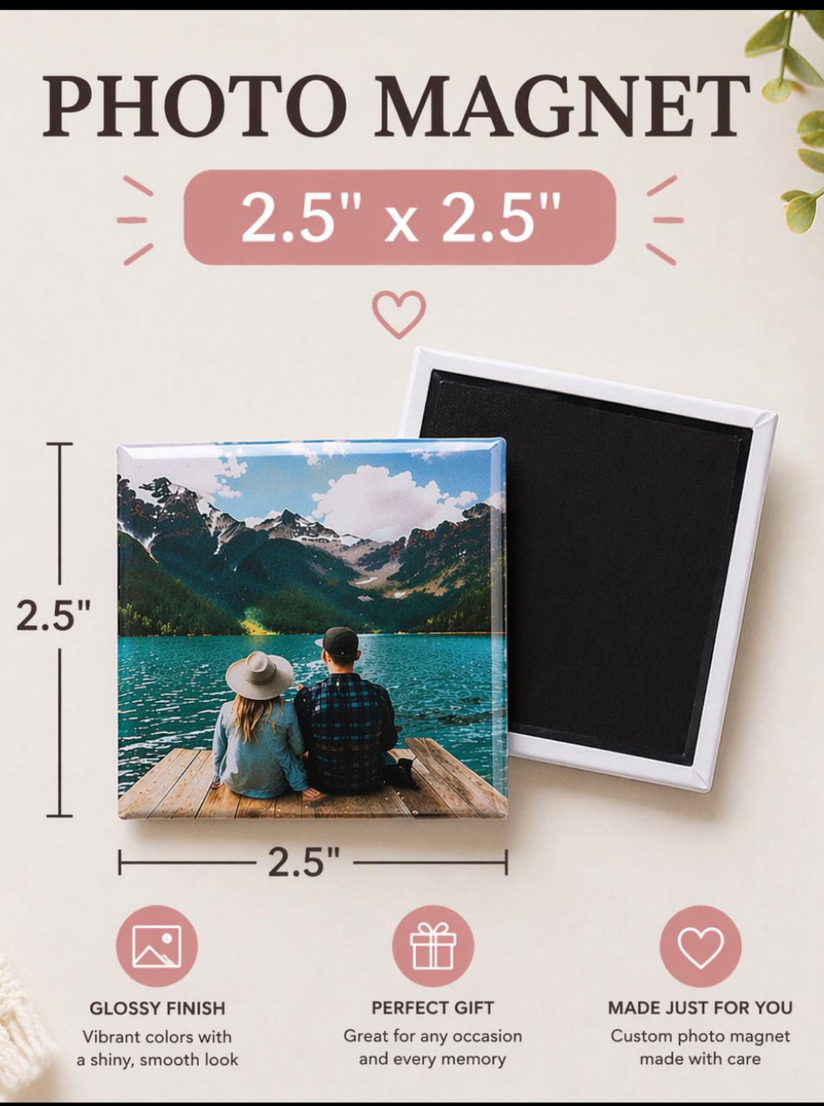 2.5" x 2.5" Square Magnets or Pins