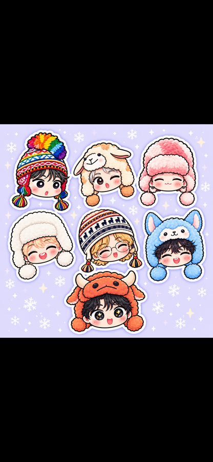 Cozy Bangtan Winter Chibi Stickers