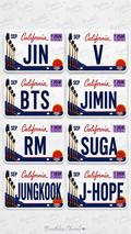 California Stickers (1 Set with 8 names)