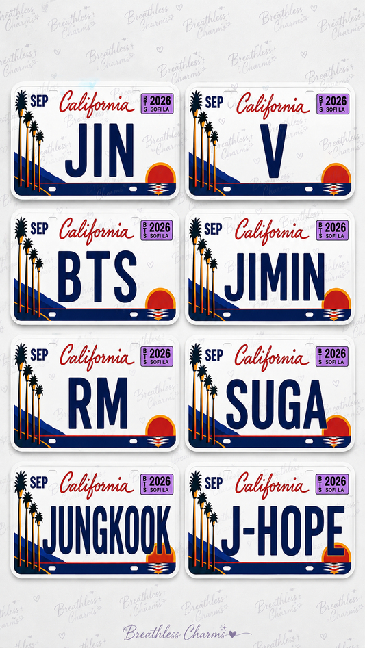 California Stickers (1 Set with 8 names)