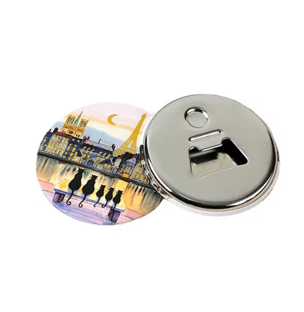 3' Round Custom Photo Magnets, Pins or Bottle Opener