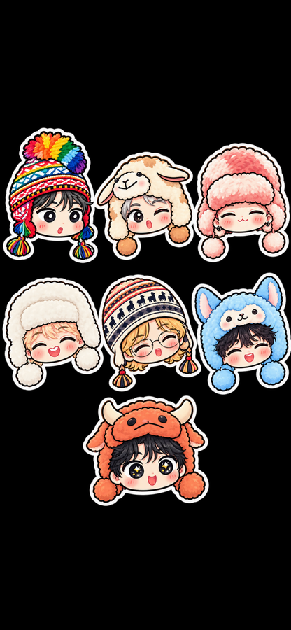 Cozy Bangtan Winter Chibi Stickers